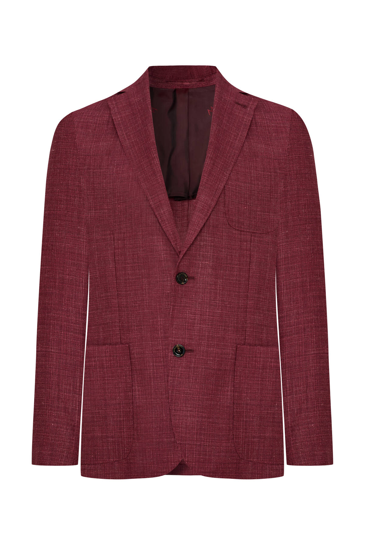 Saf Keten Bordo Yazlık Blazer Ceket