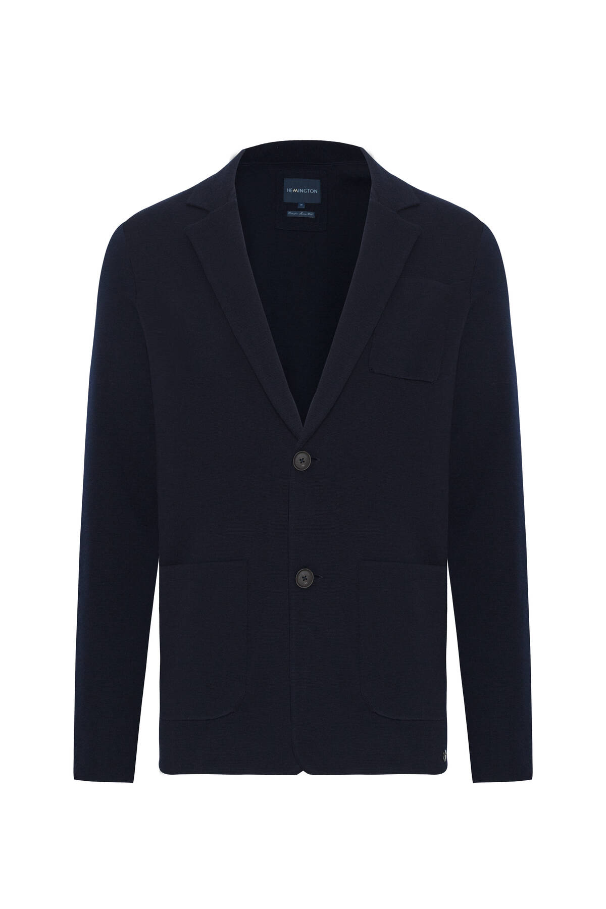 Lacivert Extrafine Merino Triko Blazer Ceket