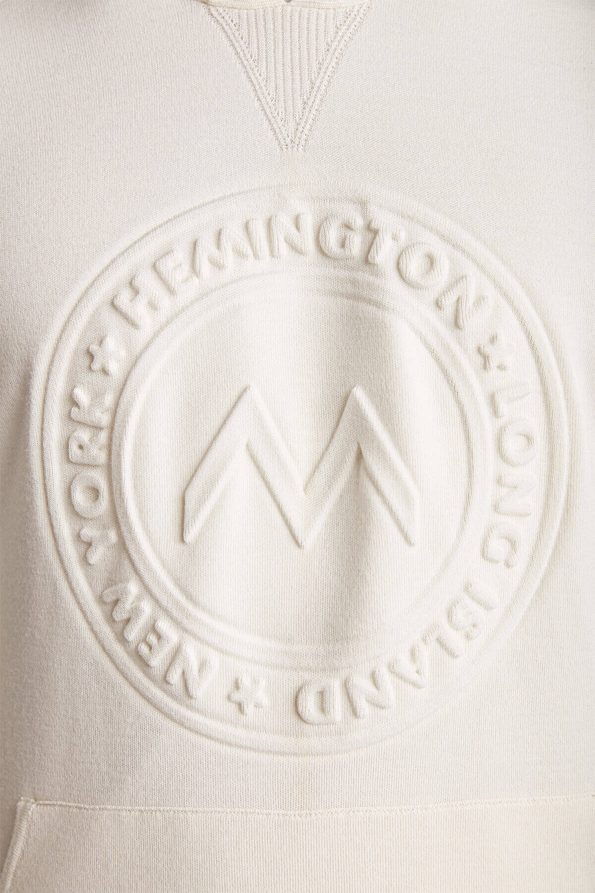 M Logolu Kapüşonlu Kırık Beyaz Hoody